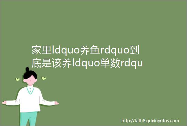 家里ldquo养鱼rdquo到底是该养ldquo单数rdquo还是ldquo双数rdquo呢
