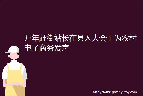 万年赶街站长在县人大会上为农村电子商务发声