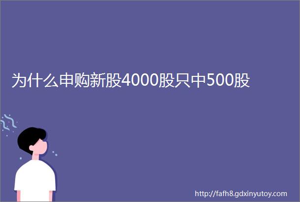 为什么申购新股4000股只中500股